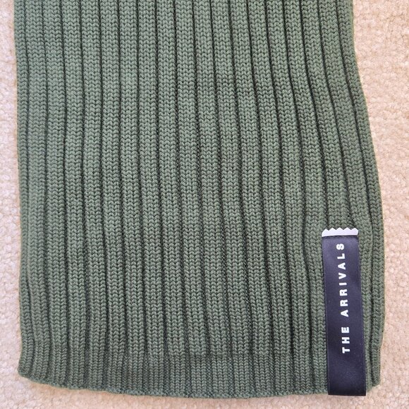 The Arrivals Wool Cashmere Rib Knit Scarf Green - Picture 5 of 13